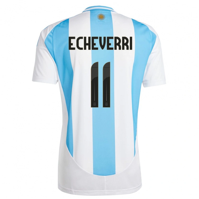 Danxen Herren Argentinien Claudio Echeverri #11 Weiß Blau Heimtrikot Trikot 24-26 T-Shirt Schweiz