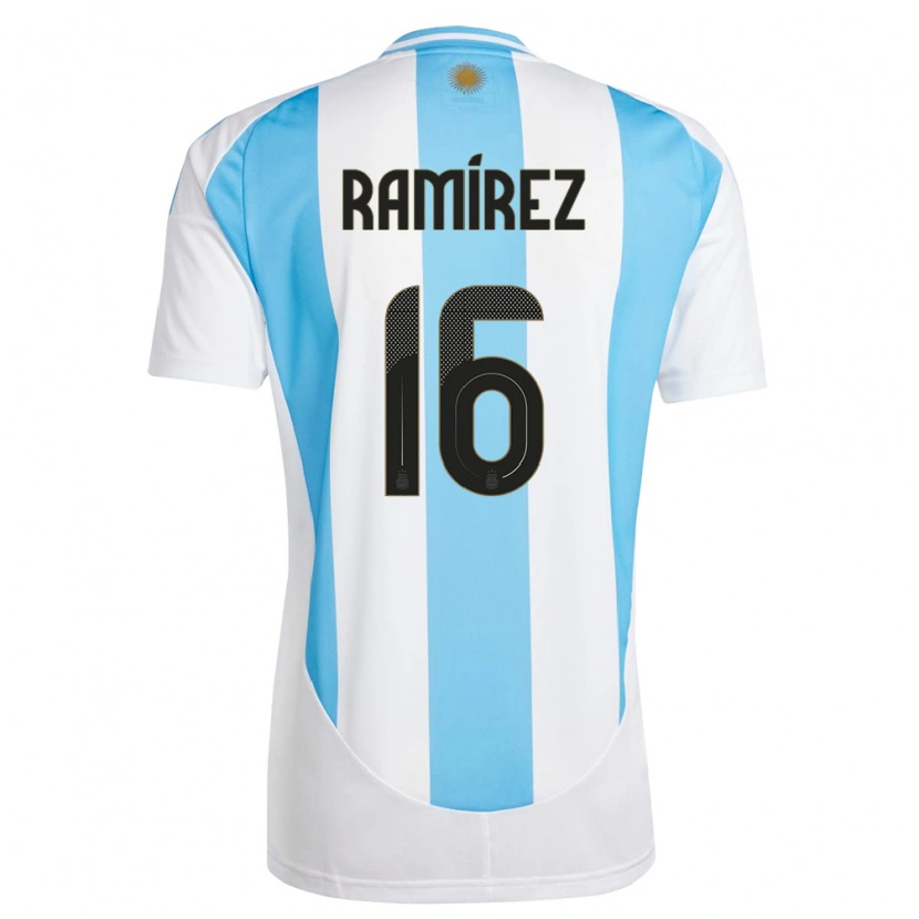 Danxen Herren Argentinien Tobías Ramírez #16 Weiß Blau Heimtrikot Trikot 24-26 T-Shirt Schweiz
