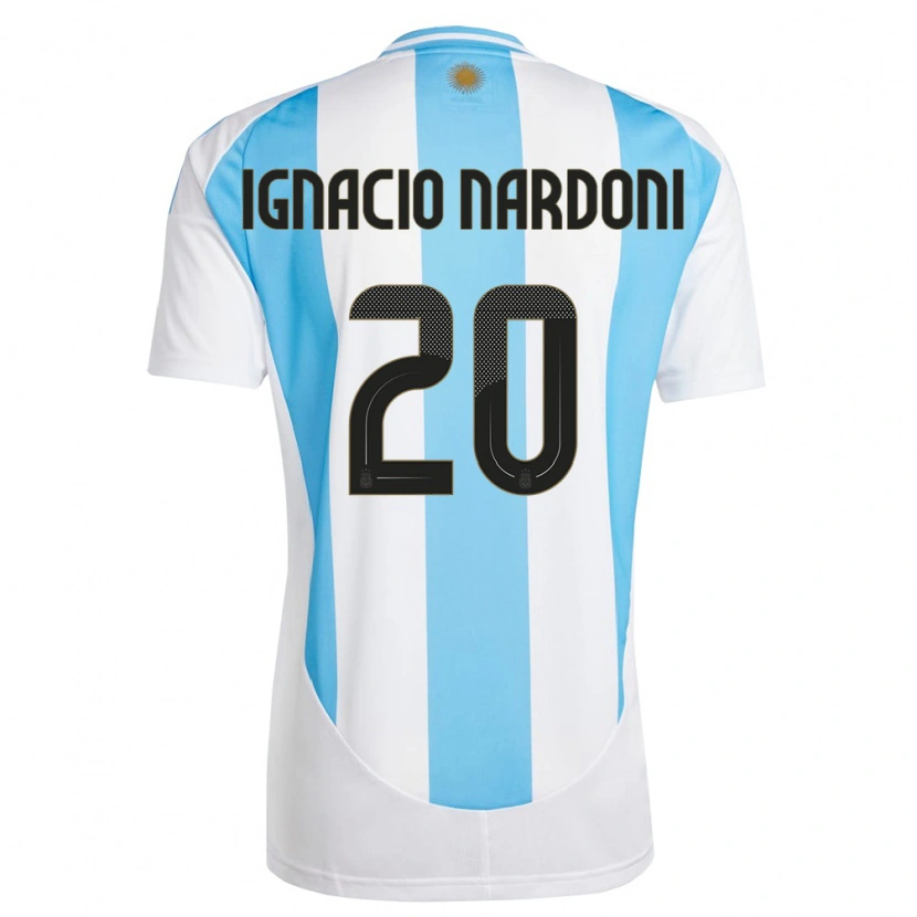 Danxen Herren Argentinien Juan Ignacio Nardoni #20 Weiß Blau Heimtrikot Trikot 24-26 T-Shirt Schweiz