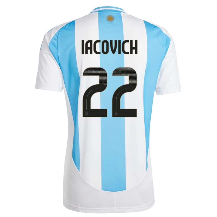 Danxen Herren Argentinien Fabricio Iacovich #22 Weiß Blau Heimtrikot Trikot 24-26 T-Shirt Schweiz