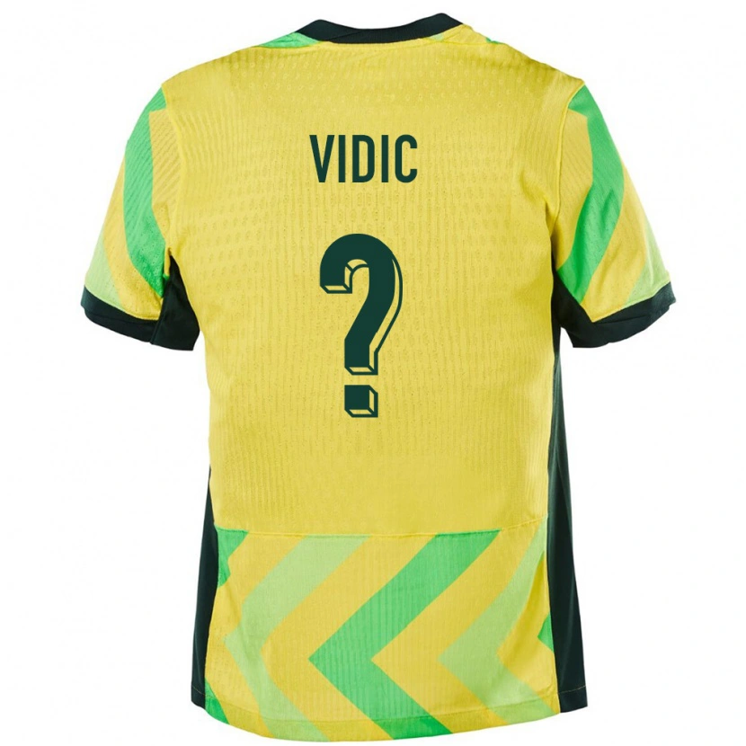 Danxen Herren Australien Justin Vidic #0 Golden Heimtrikot Trikot 24-26 T-Shirt Schweiz