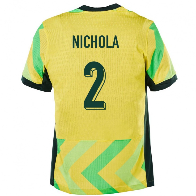 Danxen Herren Australien Malual Nichola #2 Golden Heimtrikot Trikot 24-26 T-Shirt Schweiz