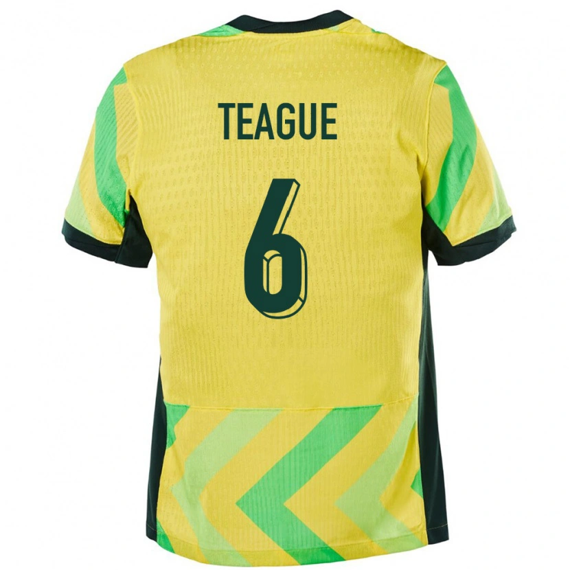 Danxen Herren Australien Ryan Teague #6 Golden Heimtrikot Trikot 24-26 T-Shirt Schweiz