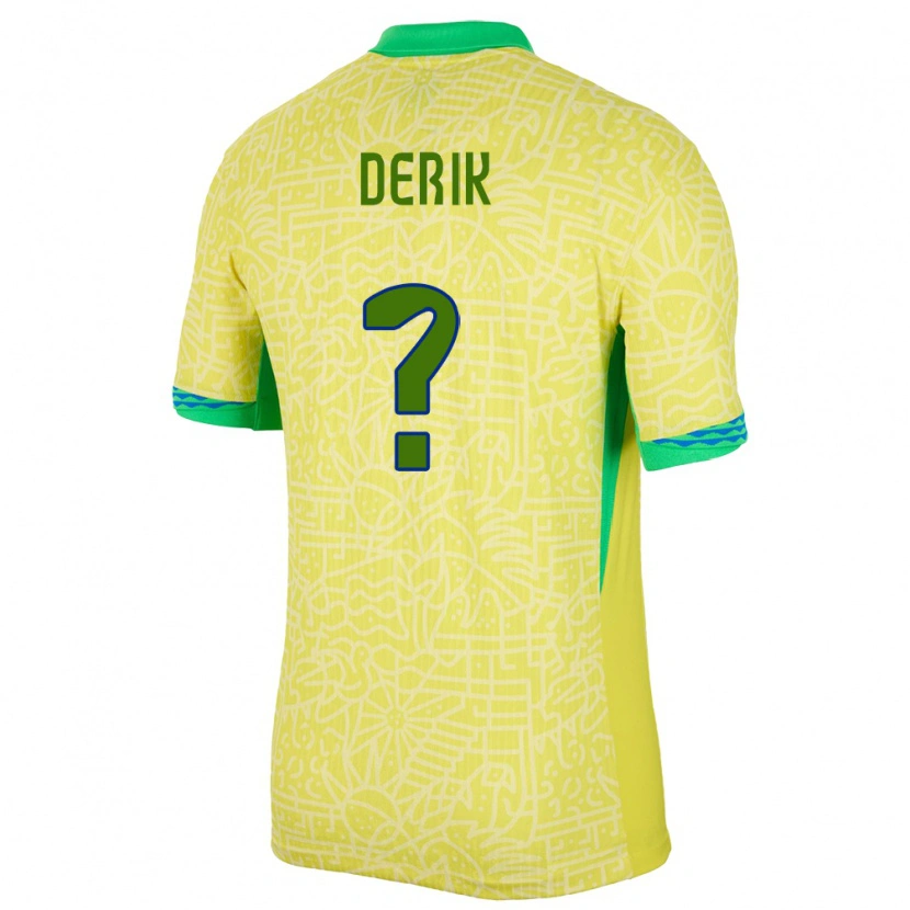 Danxen Herren Brasilien Léo Derik #0 Gelb Heimtrikot Trikot 24-26 T-Shirt Schweiz