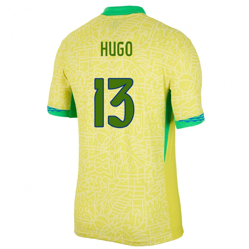 Danxen Herren Brasilien Vitor Hugo #13 Gelb Heimtrikot Trikot 24-26 T-Shirt Schweiz