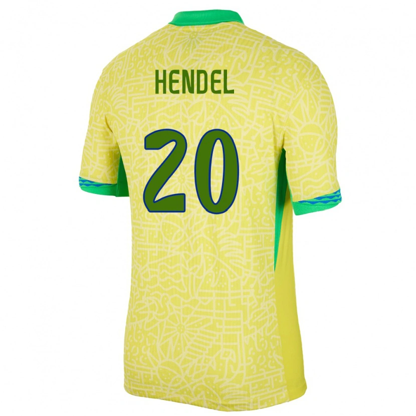 Danxen Herren Brasilien Hendel #20 Gelb Heimtrikot Trikot 24-26 T-Shirt Schweiz