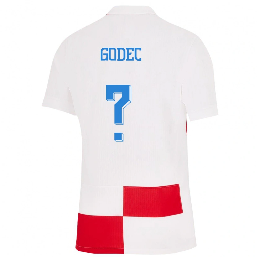 Danxen Herren Kroatien Noa Godec #0 Weiß Rot Heimtrikot Trikot 24-26 T-Shirt Schweiz