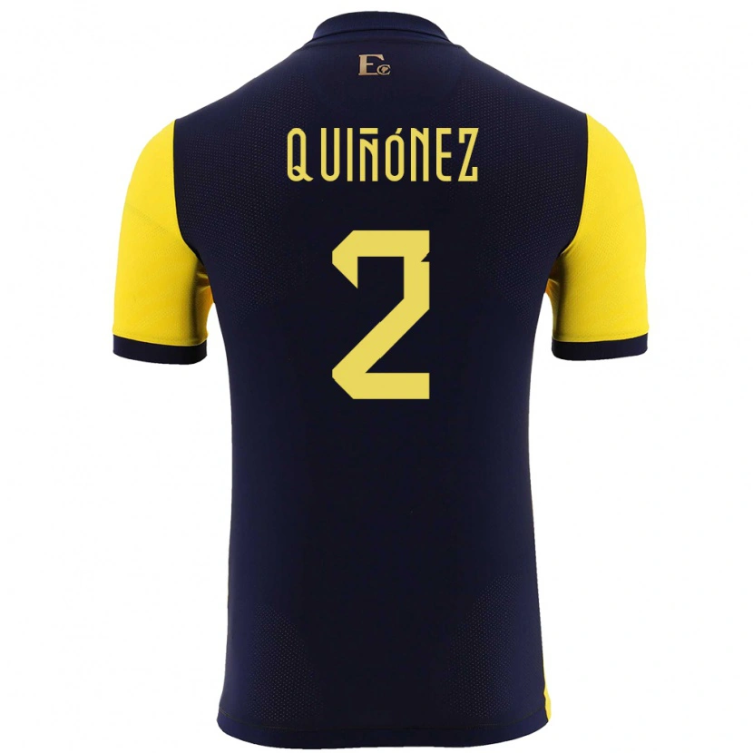 Danxen Herren Ecuador Óscar Quiñónez #2 Gelb Heimtrikot Trikot 24-26 T-Shirt Schweiz