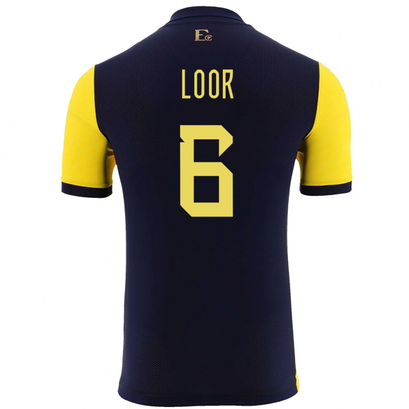 Danxen Herren Ecuador Layan Loor #6 Gelb Heimtrikot Trikot 24-26 T-Shirt Schweiz