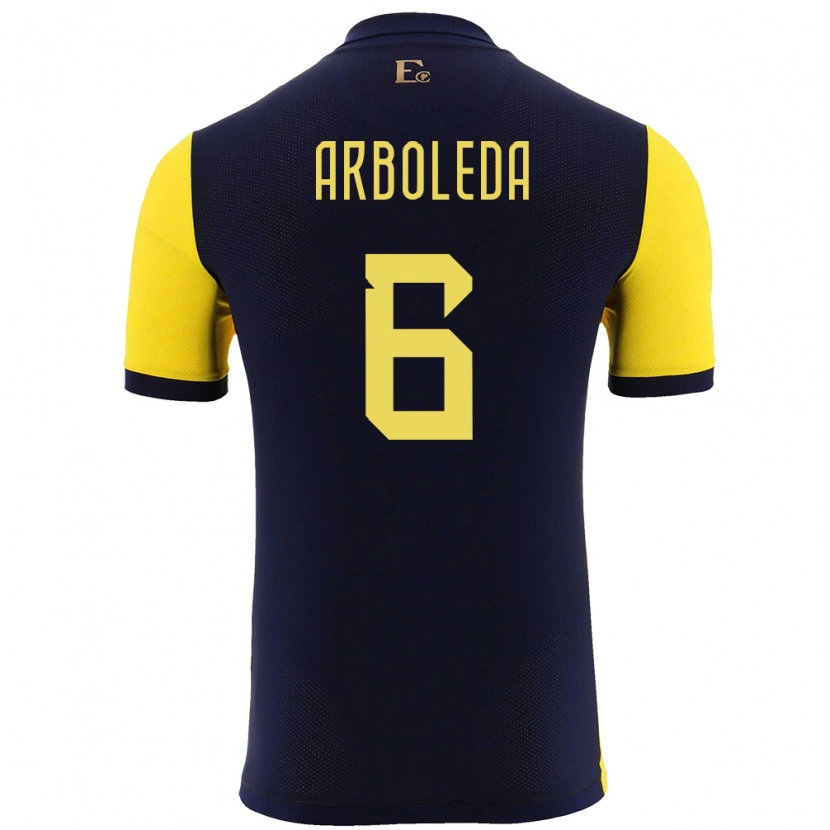 Danxen Herren Ecuador Edu Arboleda #6 Gelb Heimtrikot Trikot 24-26 T-Shirt Schweiz