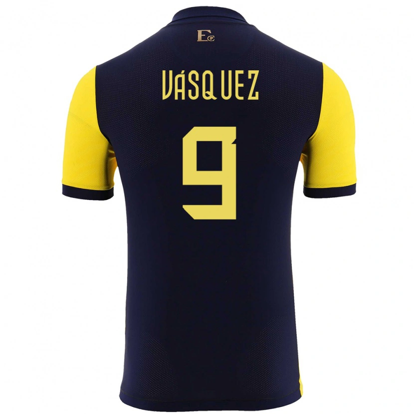 Danxen Herren Ecuador Yandri Vásquez #9 Gelb Heimtrikot Trikot 24-26 T-Shirt Schweiz