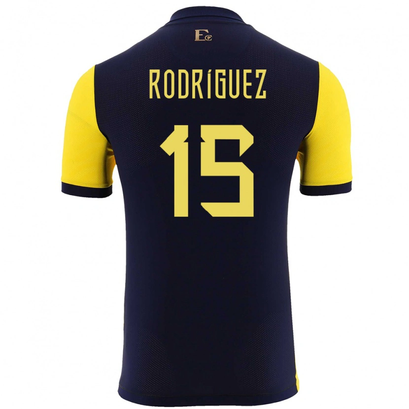 Danxen Herren Ecuador Juan Rodríguez #15 Gelb Heimtrikot Trikot 24-26 T-Shirt Schweiz