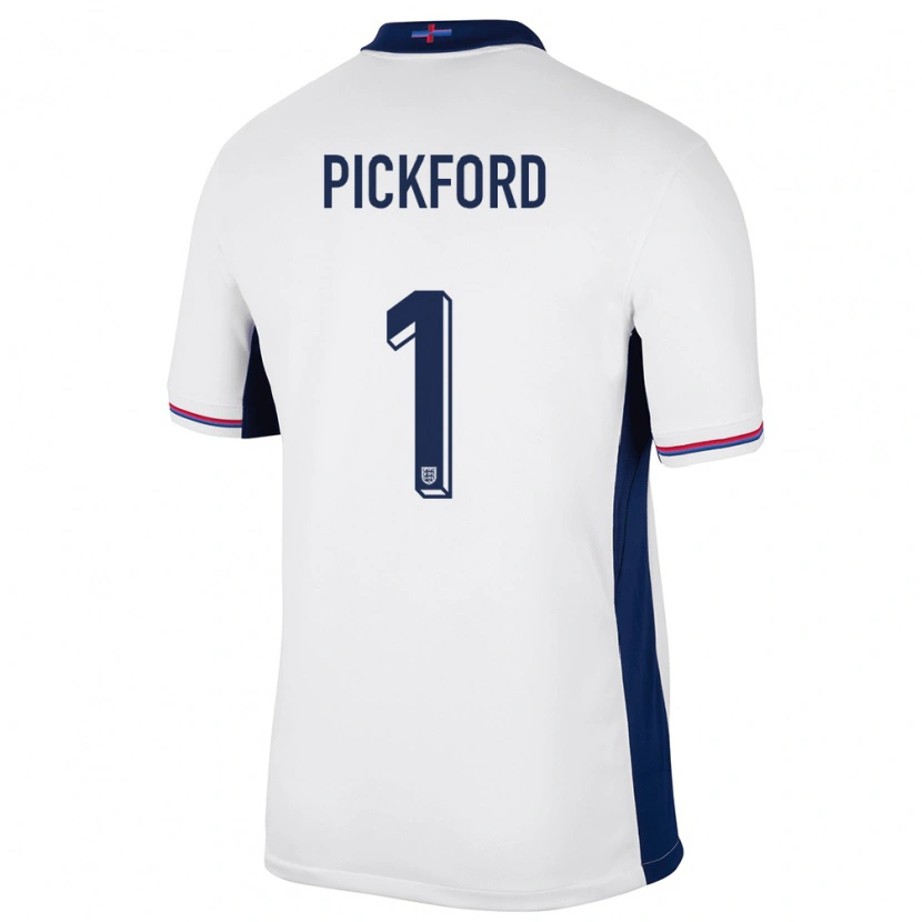 Danxen Herren England Jordan Pickford #1 Weiß Heimtrikot Trikot 24-26 T-Shirt Schweiz