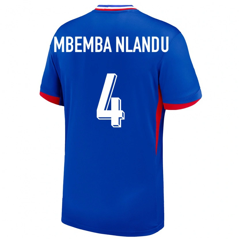 Danxen Herren Frankreich Emmanuel Mbemba Nlandu #4 Blau Heimtrikot Trikot 24-26 T-Shirt Schweiz