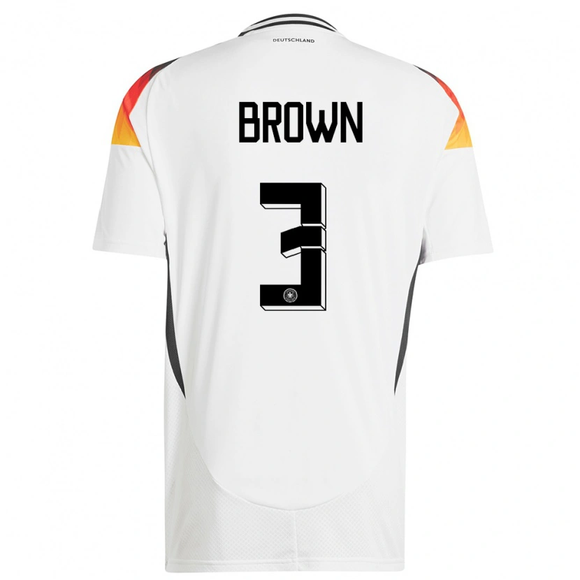 Danxen Herren Deutschland Nathaniel Brown #3 Weiß Heimtrikot Trikot 24-26 T-Shirt Schweiz