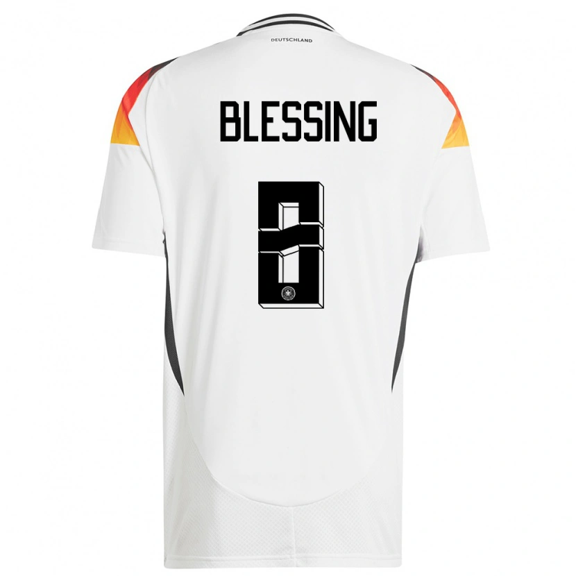 Danxen Herren Deutschland Èlisée Blessing #8 Weiß Heimtrikot Trikot 24-26 T-Shirt Schweiz