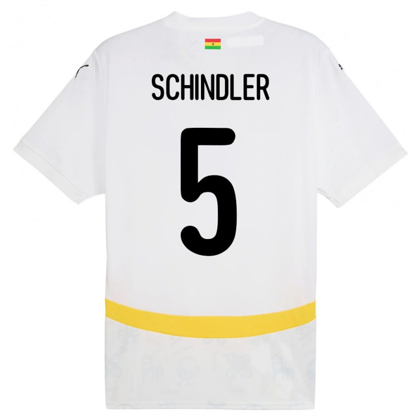 Danxen Herren Ghana Kingsley Schindler #5 Weiß Heimtrikot Trikot 24-26 T-Shirt Schweiz