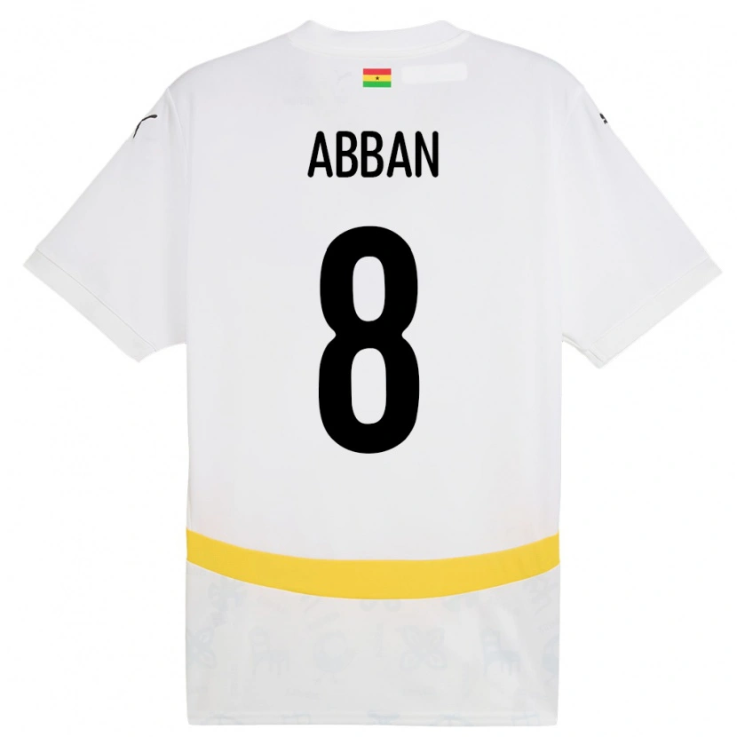 Danxen Herren Ghana Ebenezer Abban #8 Weiß Heimtrikot Trikot 24-26 T-Shirt Schweiz