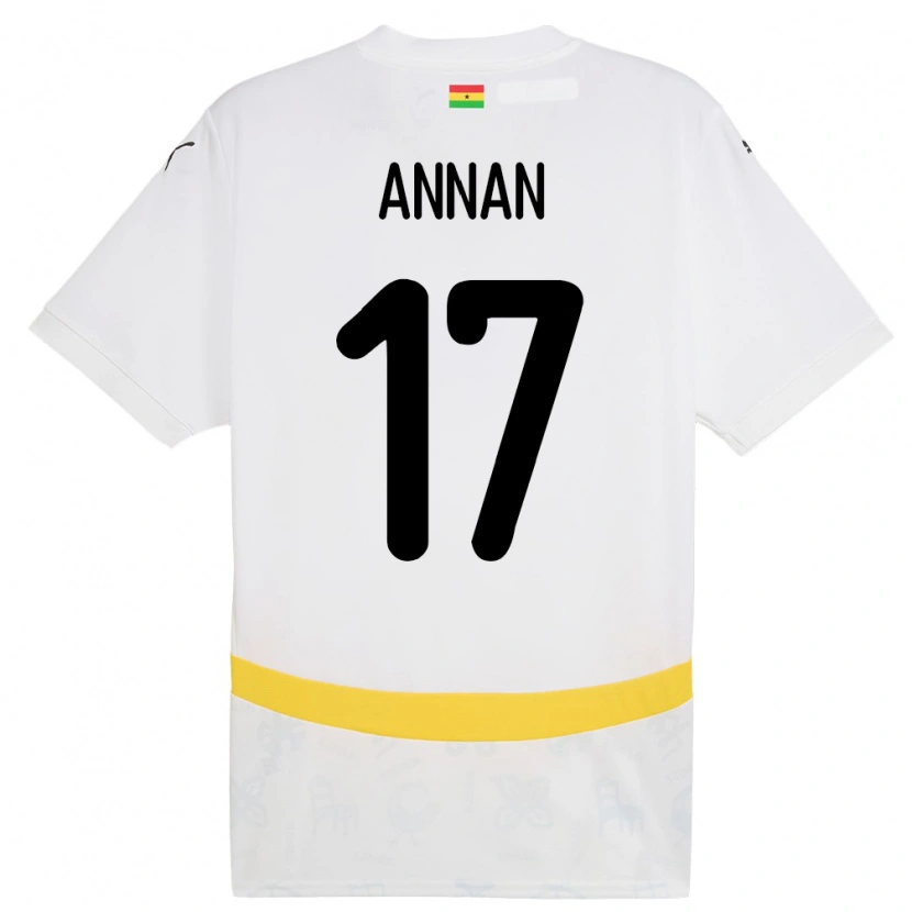 Danxen Herren Ghana Ebenezer Annan #17 Weiß Heimtrikot Trikot 24-26 T-Shirt Schweiz