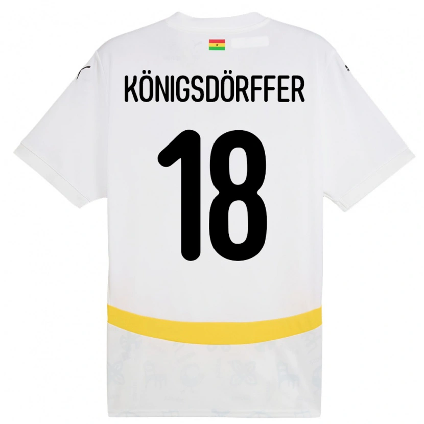 Danxen Herren Ghana Ransford Königsdörffer #18 Weiß Heimtrikot Trikot 24-26 T-Shirt Schweiz