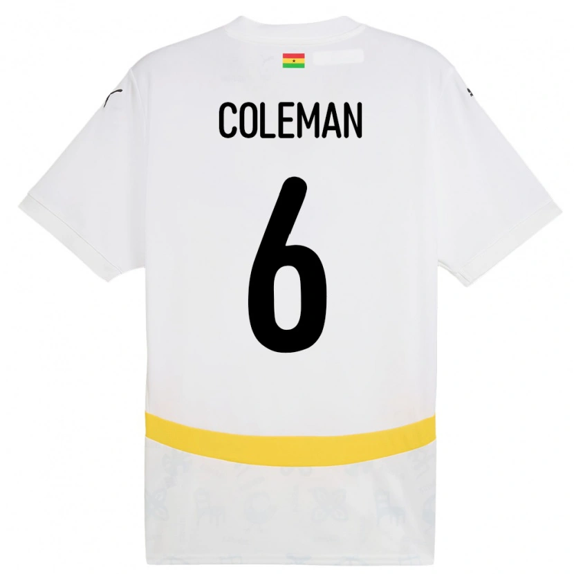 Danxen Herren Ghana Ellen Coleman #6 Weiß Heimtrikot Trikot 24-26 T-Shirt Schweiz