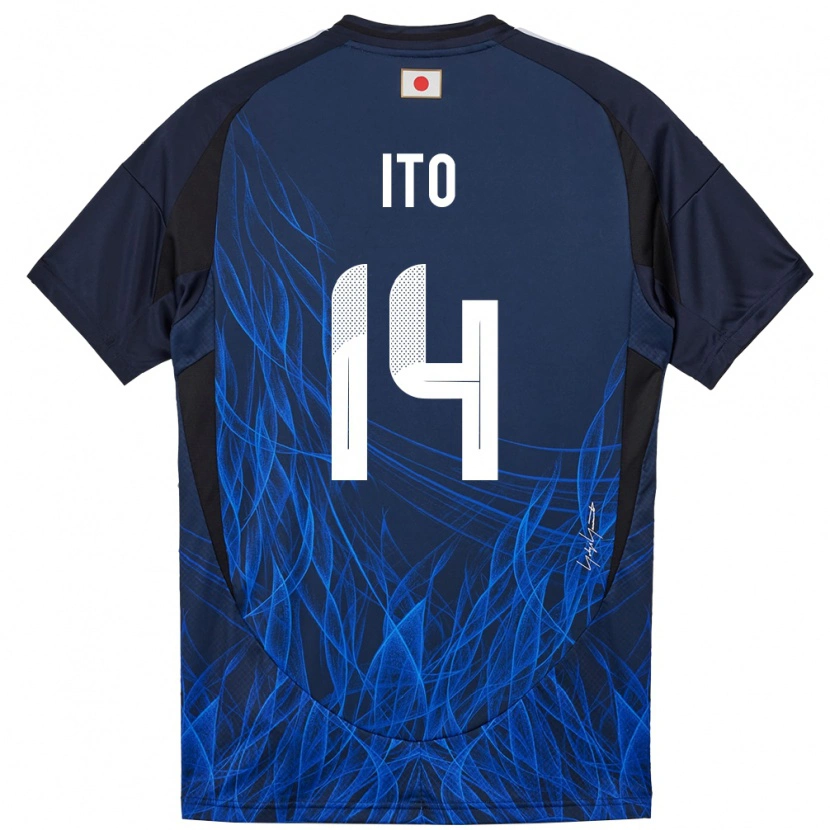 Danxen Herren Japan Junya Ito #14 Dunkelblau Heimtrikot Trikot 24-26 T-Shirt Schweiz