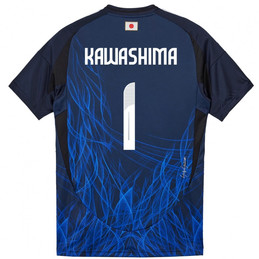 Danxen Herren Japan Eiji Kawashima #1 Dunkelblau Heimtrikot Trikot 24-26 T-Shirt Schweiz