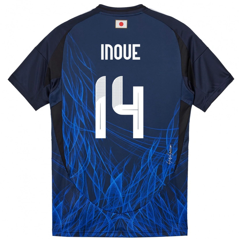 Danxen Herren Japan Ayaka Inoue #14 Dunkelblau Heimtrikot Trikot 24-26 T-Shirt Schweiz