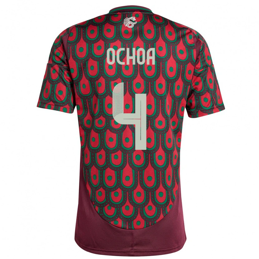Danxen Herren Mexiko Diego Ochoa #4 Kastanienbraun Heimtrikot Trikot 24-26 T-Shirt Schweiz