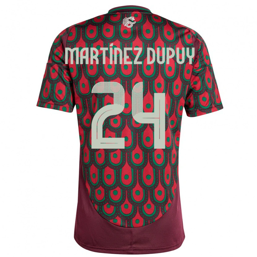 Danxen Herren Mexiko Luca Martínez Dupuy #24 Kastanienbraun Heimtrikot Trikot 24-26 T-Shirt Schweiz