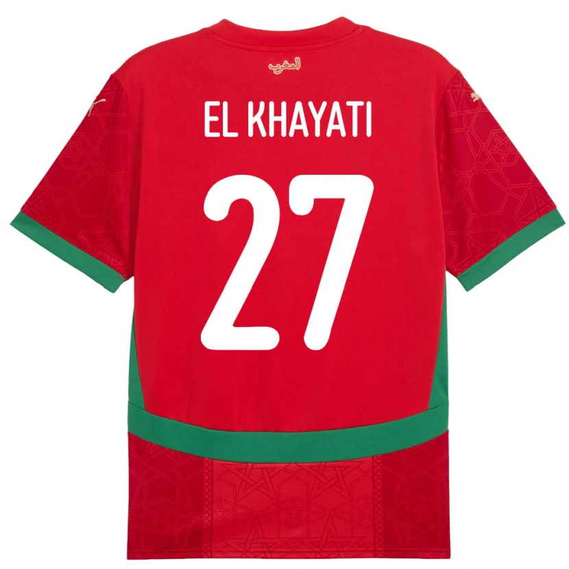 Danxen Herren Marokko Ayoub El Khayati #27 Rot Heimtrikot Trikot 24-26 T-Shirt Schweiz