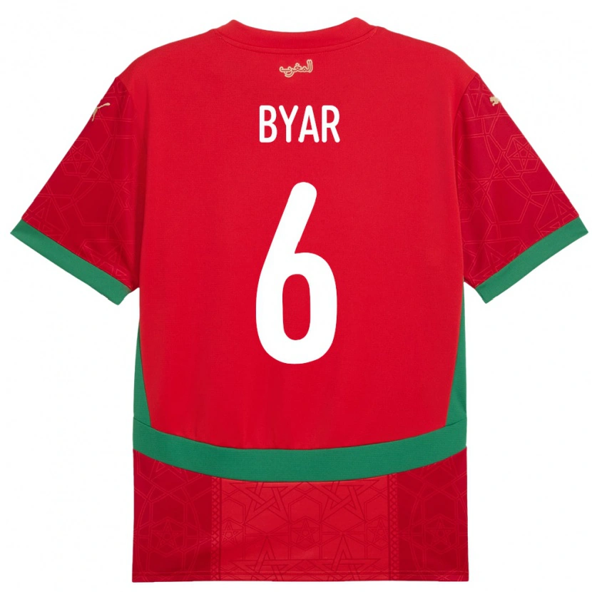 Danxen Herren Marokko Naïm Byar #6 Rot Heimtrikot Trikot 24-26 T-Shirt Schweiz