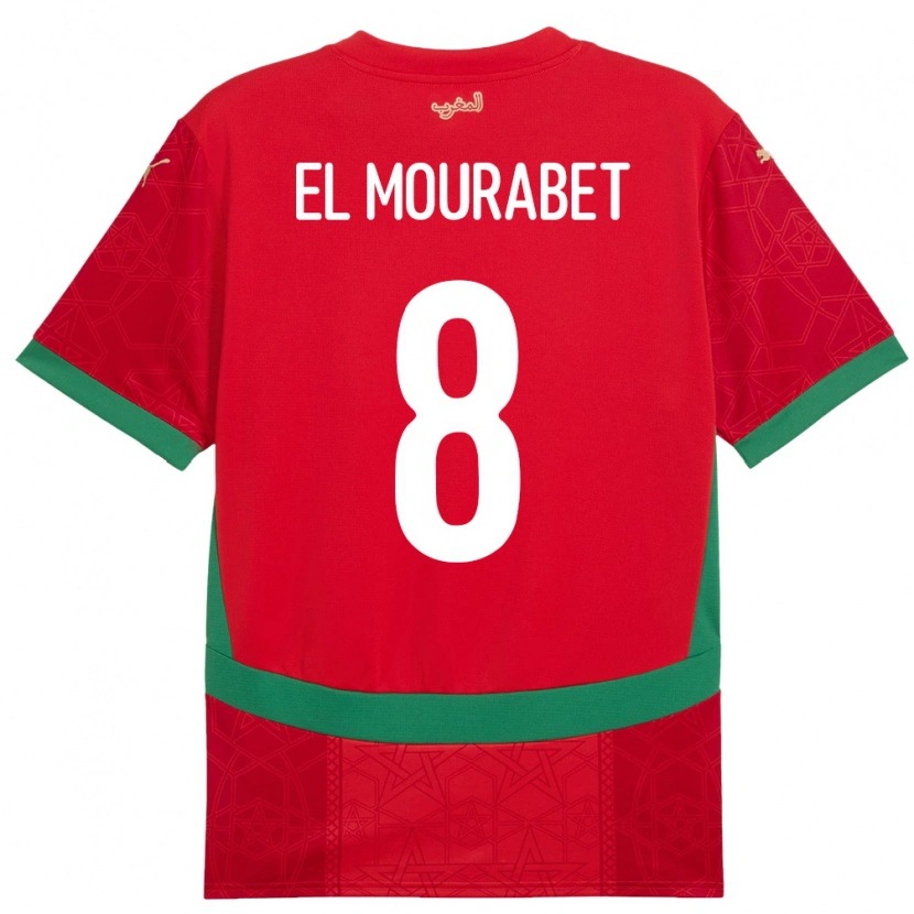 Danxen Herren Marokko Samir El Mourabet #8 Rot Heimtrikot Trikot 24-26 T-Shirt Schweiz