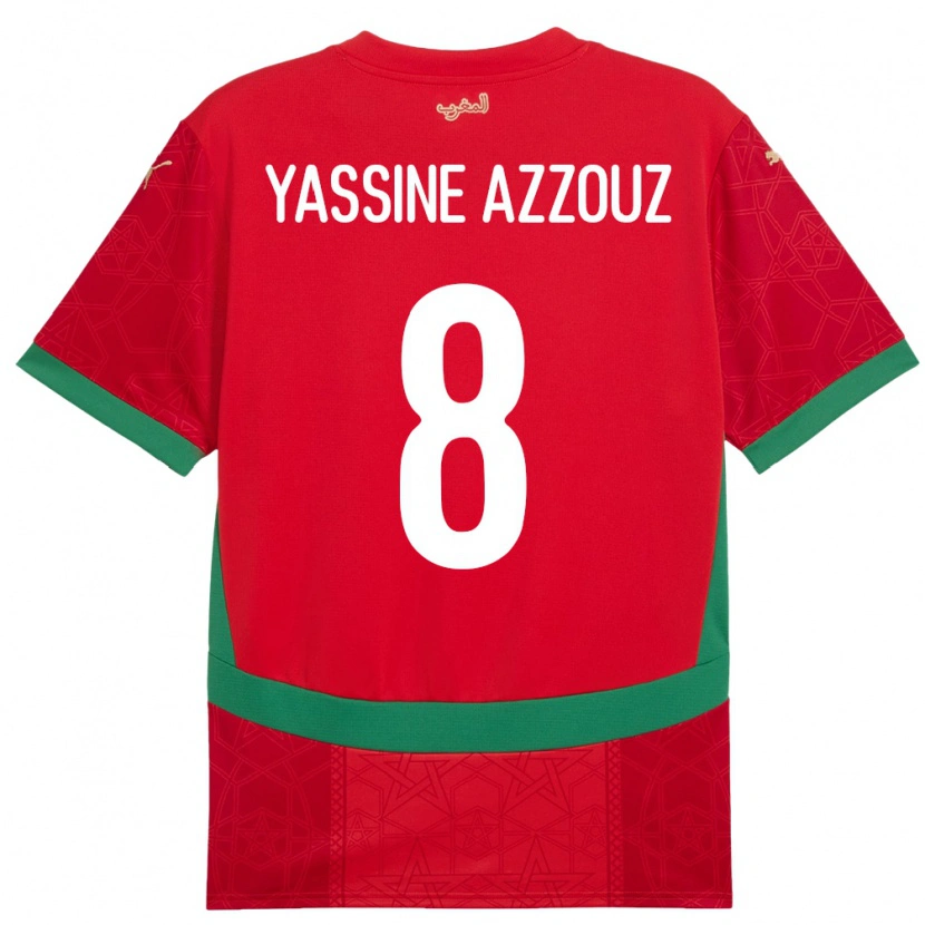 Danxen Herren Marokko Mohamed Yassine Azzouz #8 Rot Heimtrikot Trikot 24-26 T-Shirt Schweiz