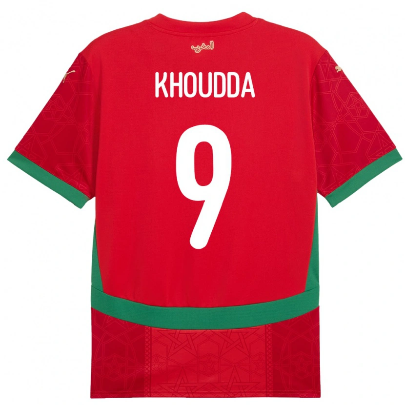 Danxen Herren Marokko Youssef Khoudda #9 Rot Heimtrikot Trikot 24-26 T-Shirt Schweiz