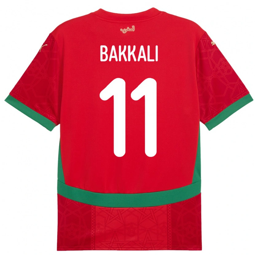 Danxen Herren Marokko Mohamade Bakkali #11 Rot Heimtrikot Trikot 24-26 T-Shirt Schweiz