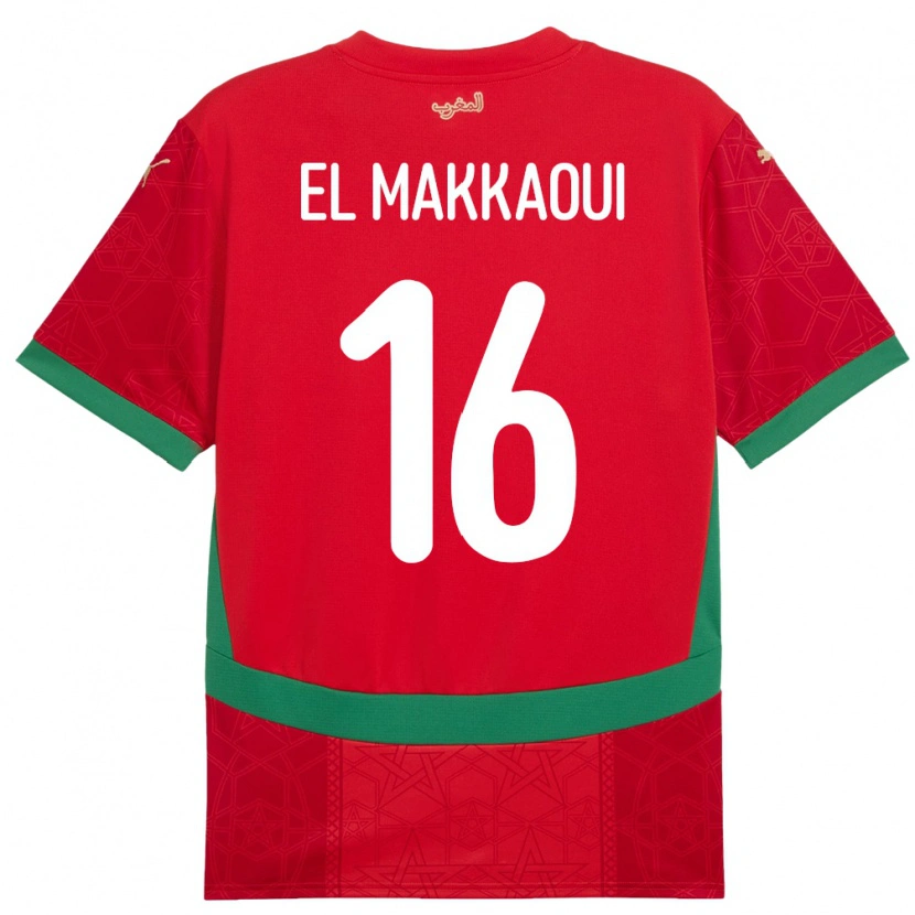 Danxen Herren Marokko Anas El Makkaoui #16 Rot Heimtrikot Trikot 24-26 T-Shirt Schweiz