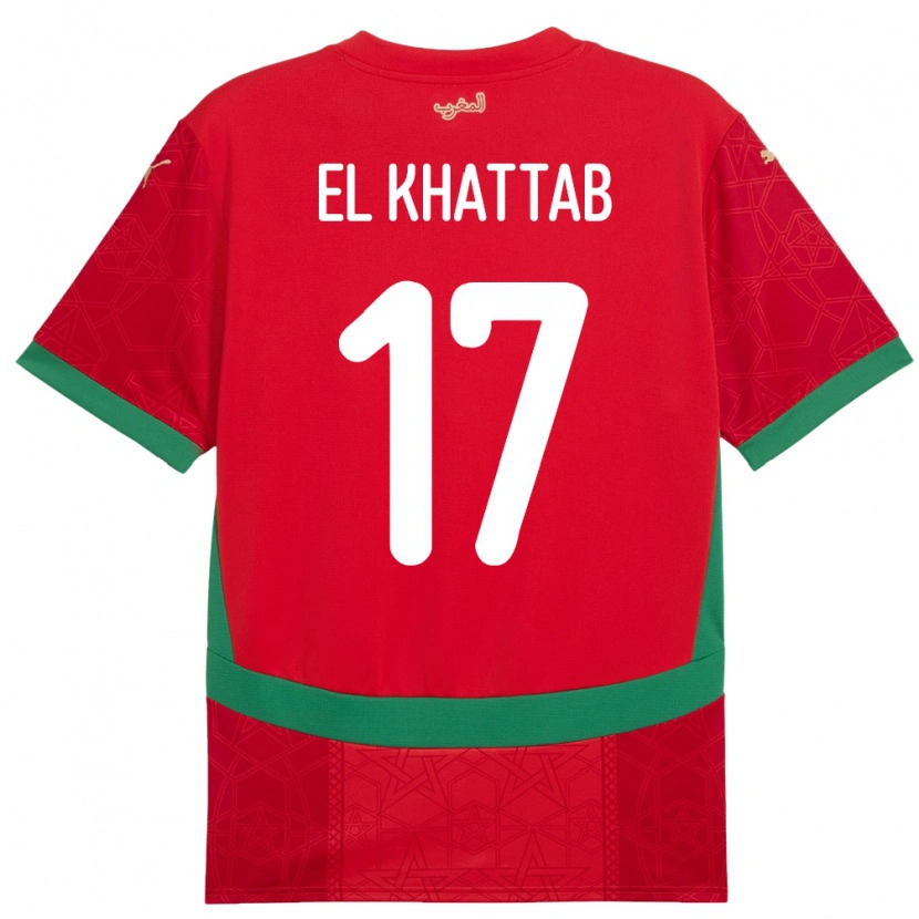 Danxen Herren Marokko Omar El Khattab #17 Rot Heimtrikot Trikot 24-26 T-Shirt Schweiz