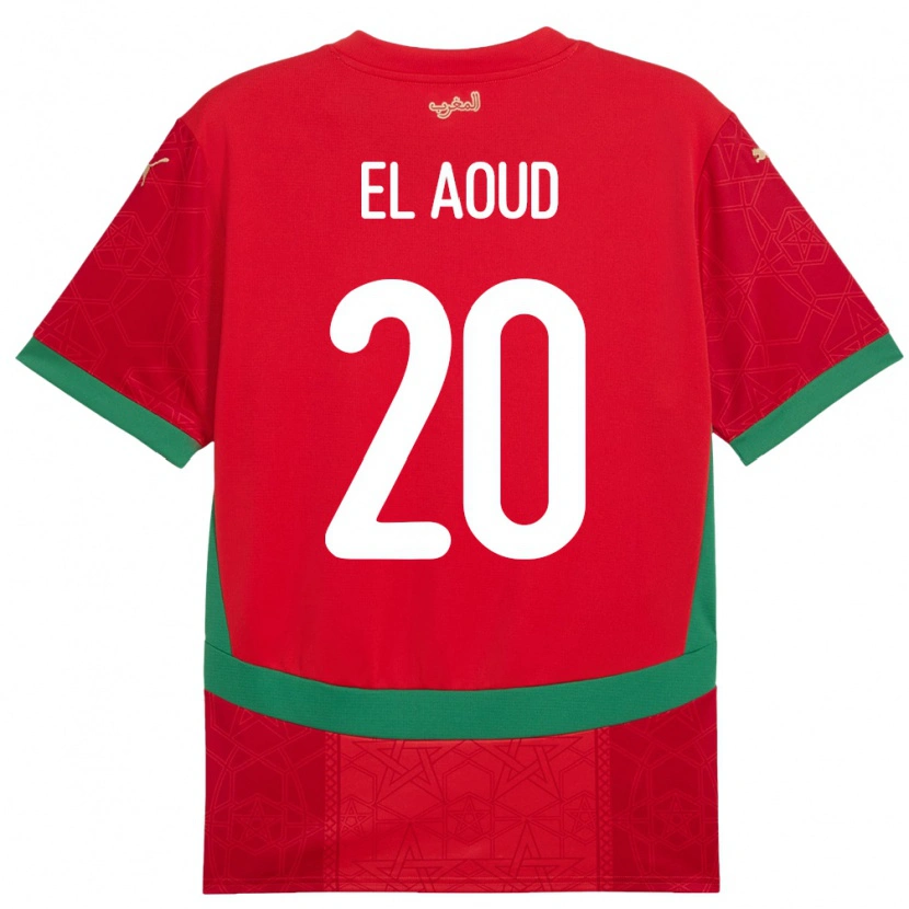 Danxen Herren Marokko Ismail El Aoud #20 Rot Heimtrikot Trikot 24-26 T-Shirt Schweiz