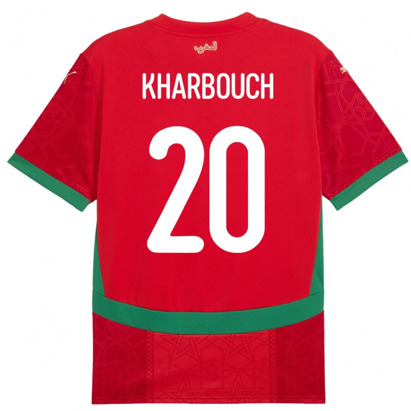 Danxen Herren Marokko Yahya Kharbouch #20 Rot Heimtrikot Trikot 24-26 T-Shirt Schweiz