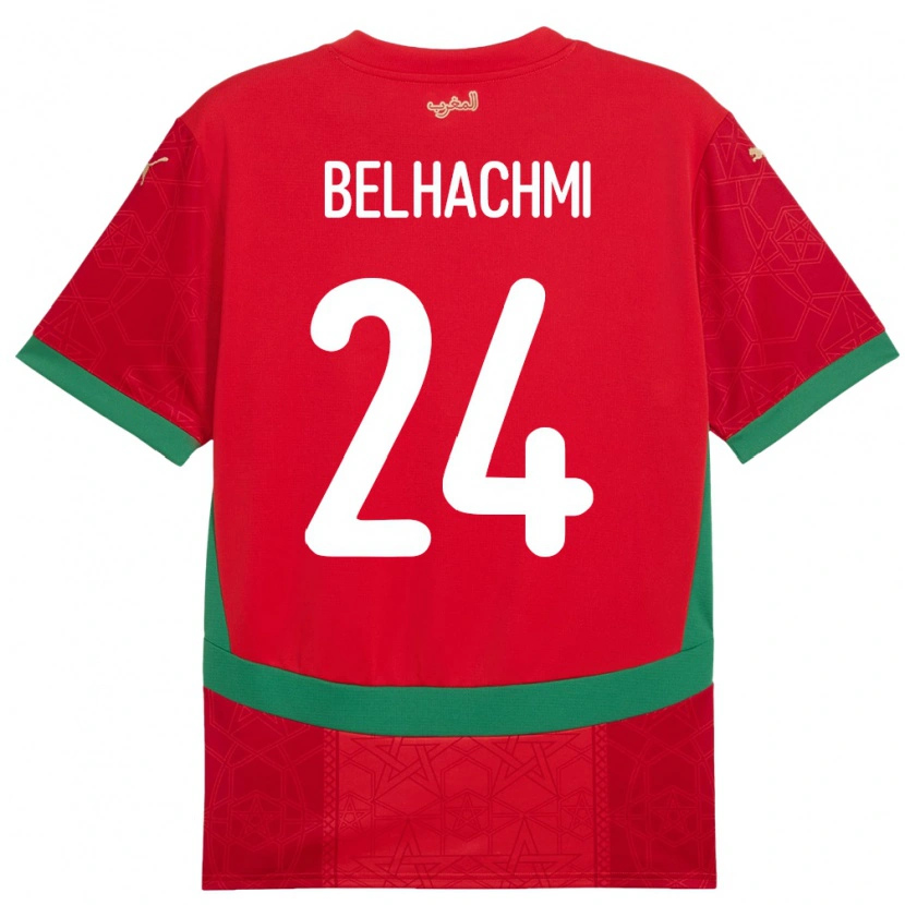 Danxen Herren Marokko Yahya Belhachmi #24 Rot Heimtrikot Trikot 24-26 T-Shirt Schweiz
