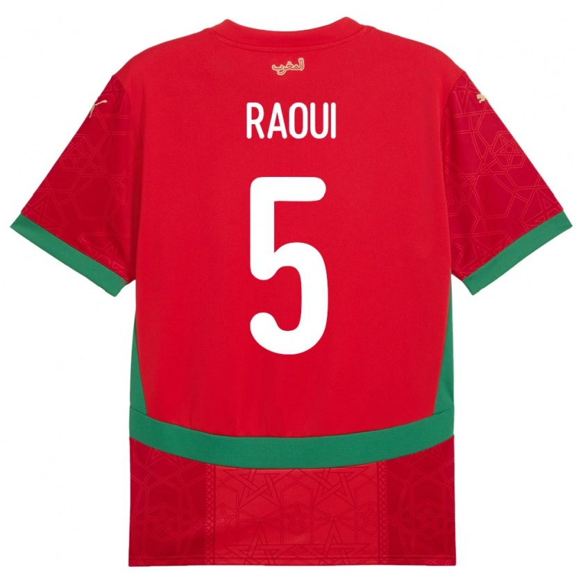 Danxen Herren Marokko Oussama Raoui #5 Rot Heimtrikot Trikot 24-26 T-Shirt Schweiz