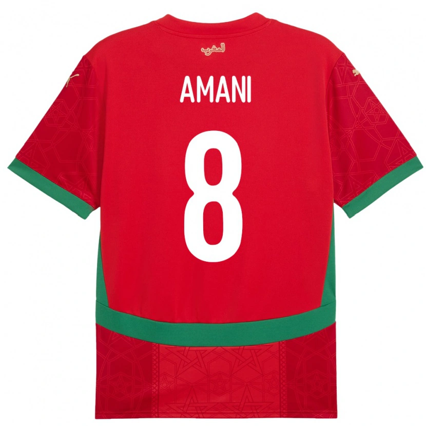 Danxen Herren Marokko Salma Amani #8 Rot Heimtrikot Trikot 24-26 T-Shirt Schweiz