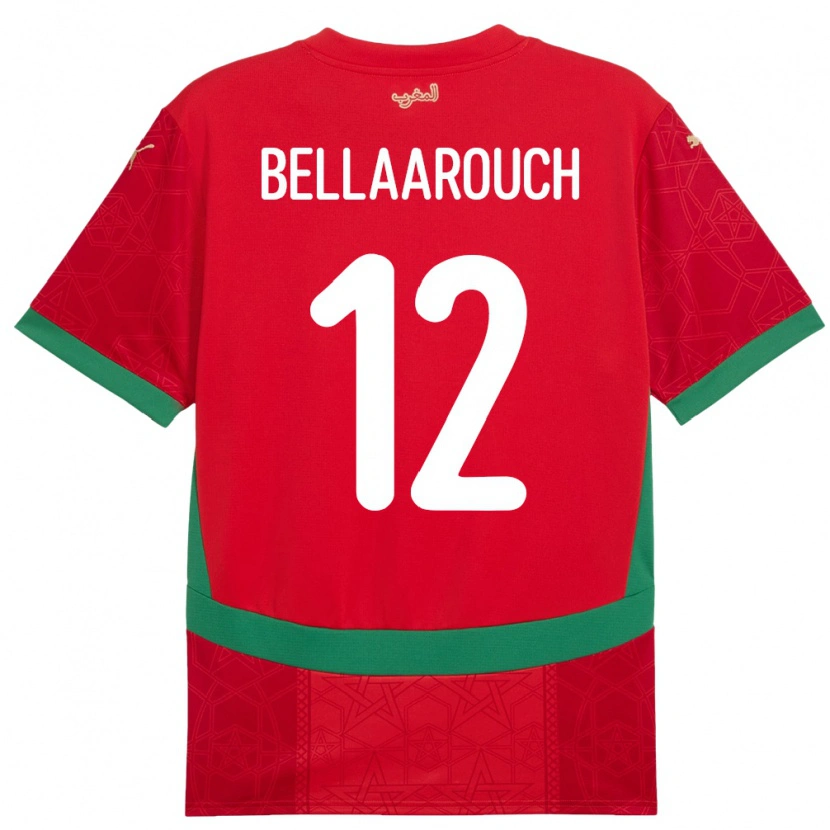 Danxen Herren Marokko Alaa Bellaarouch #12 Rot Heimtrikot Trikot 24-26 T-Shirt Schweiz