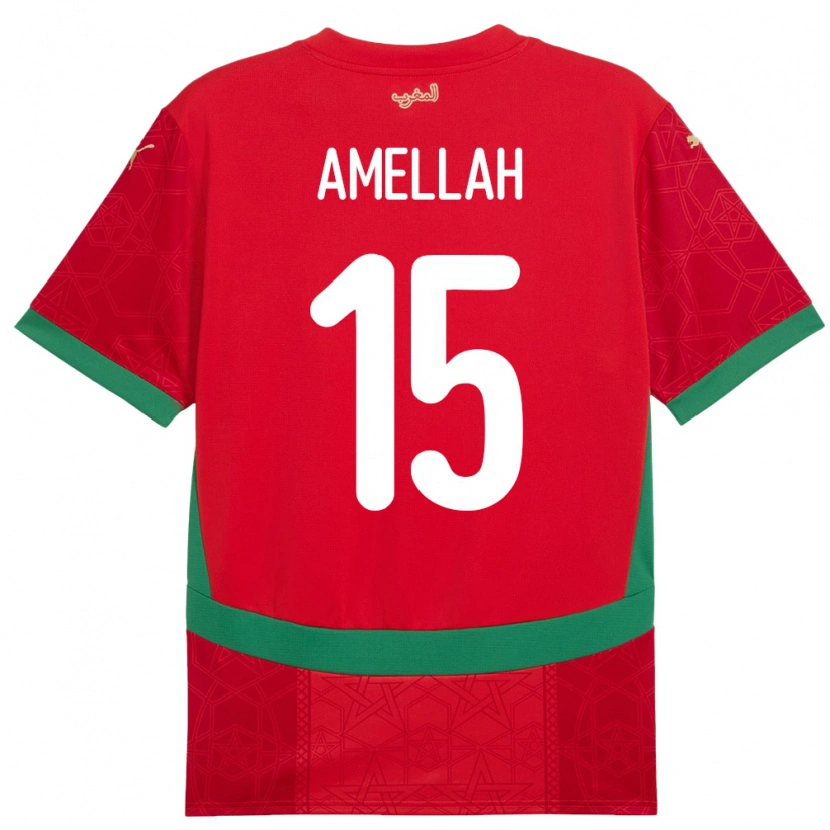 Danxen Herren Marokko Selim Amellah #15 Rot Heimtrikot Trikot 24-26 T-Shirt Schweiz