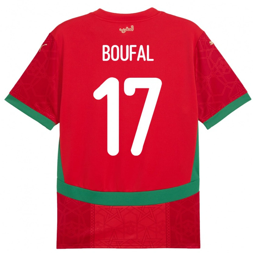 Danxen Herren Marokko Sofiane Boufal #17 Rot Heimtrikot Trikot 24-26 T-Shirt Schweiz