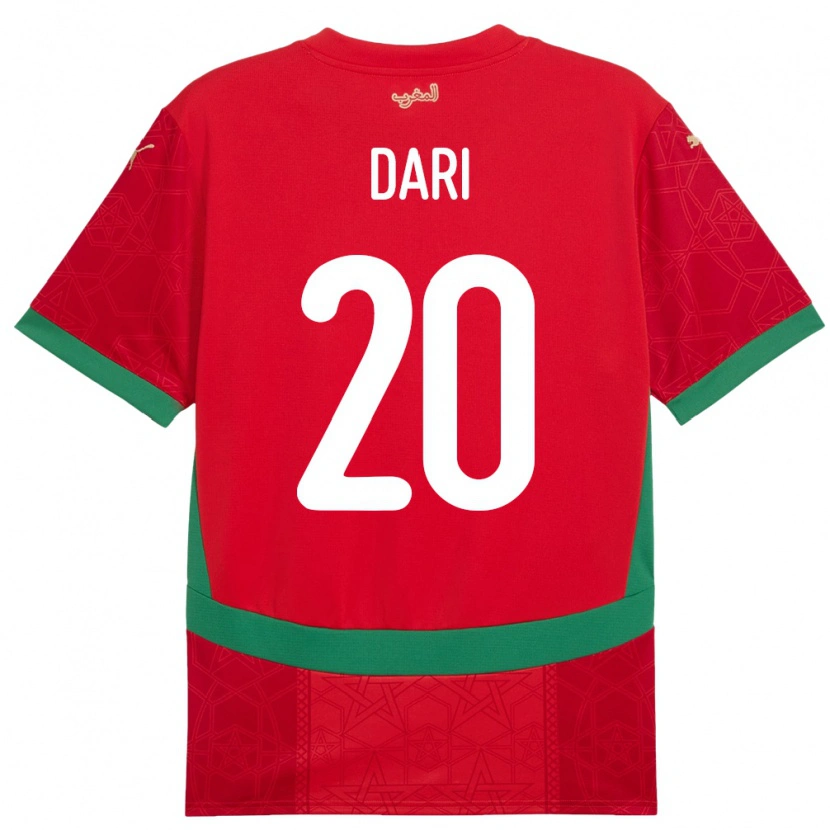 Danxen Herren Marokko Achraf Dari #20 Rot Heimtrikot Trikot 24-26 T-Shirt Schweiz