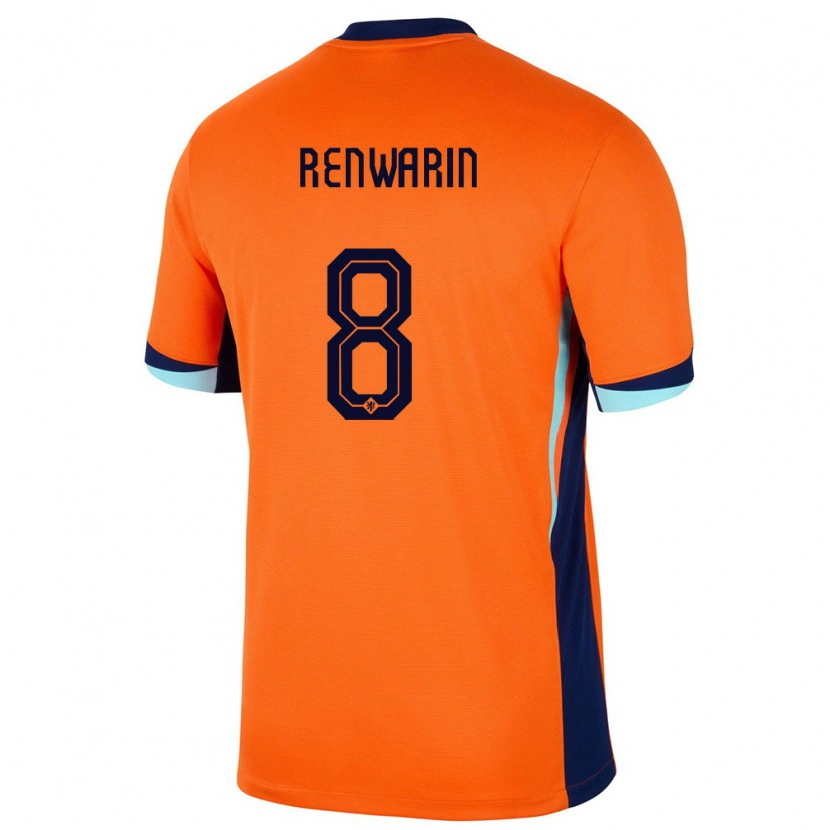 Danxen Herren Niederlande Givaro Renwarin #8 Orange Heimtrikot Trikot 24-26 T-Shirt Schweiz