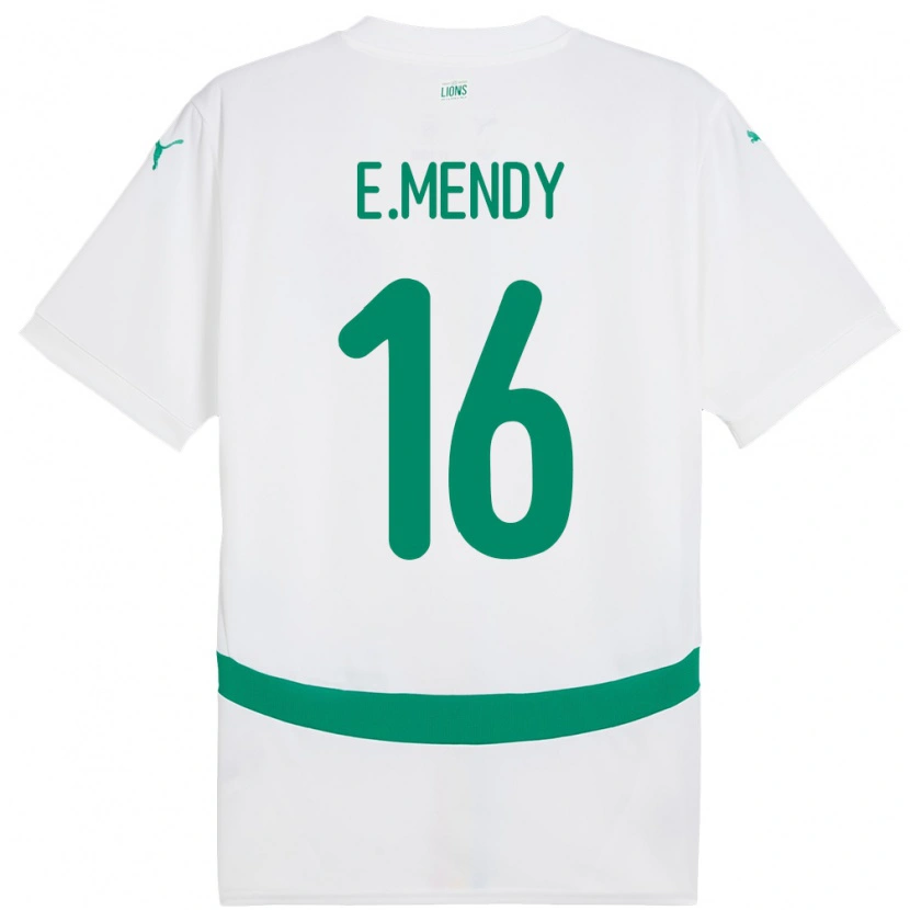 Danxen Herren Senegal Edouard Mendy #16 Weiß Heimtrikot Trikot 24-26 T-Shirt Schweiz