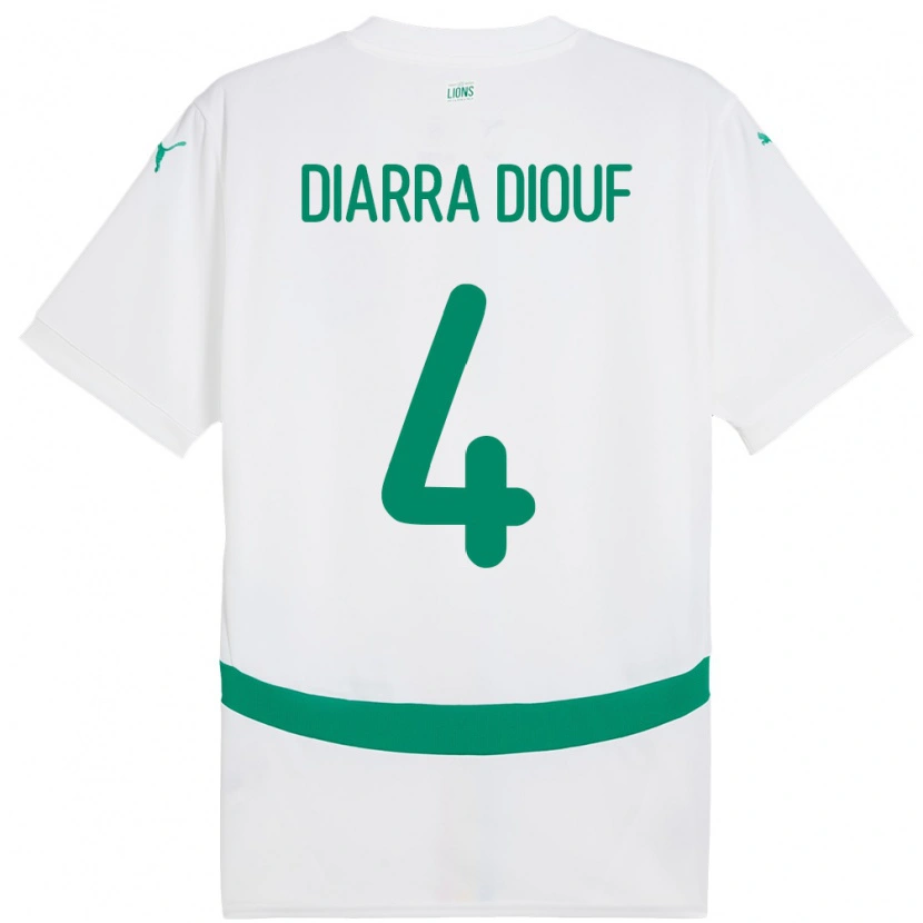 Danxen Herren Senegal Mame Diarra Diouf #4 Weiß Heimtrikot Trikot 24-26 T-Shirt Schweiz